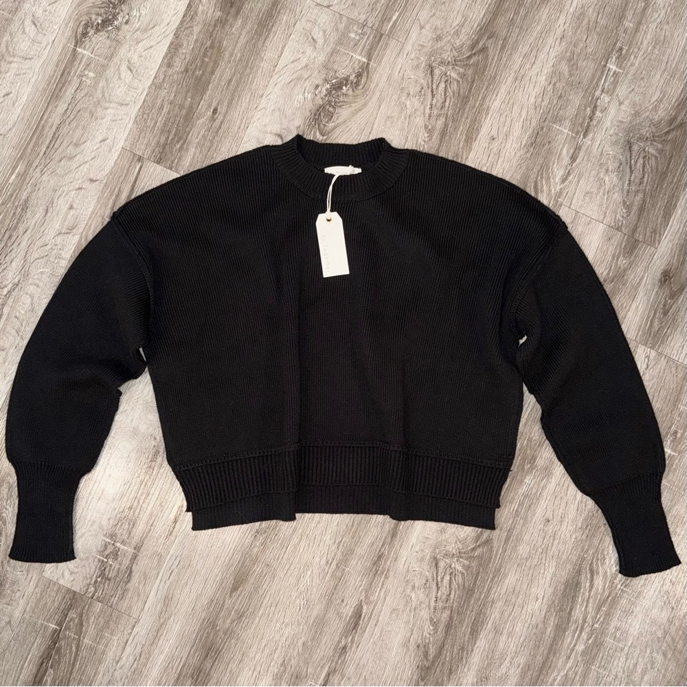 By Together Ribbed Knit Sweater Black size Small